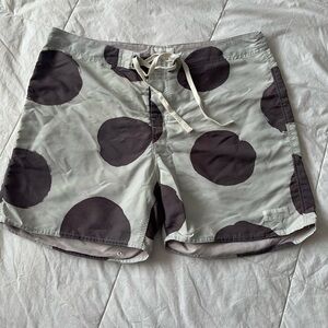Saturdays Surf New York City 36 L Gray and Black Graphic Dots Swim Trunks
